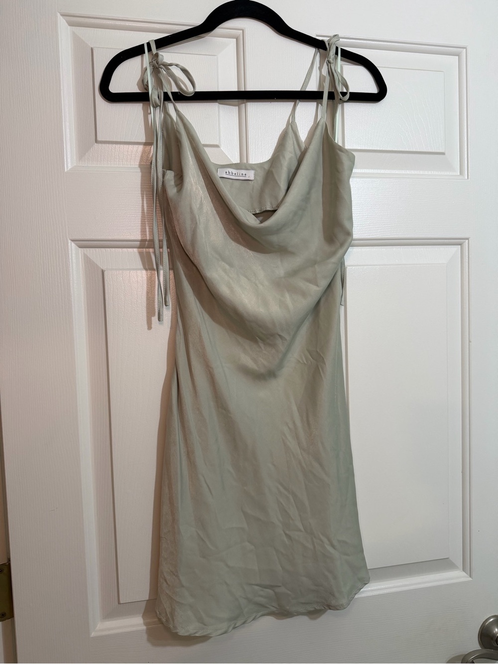 Abbeline Sage Green Cowl Mini Dress